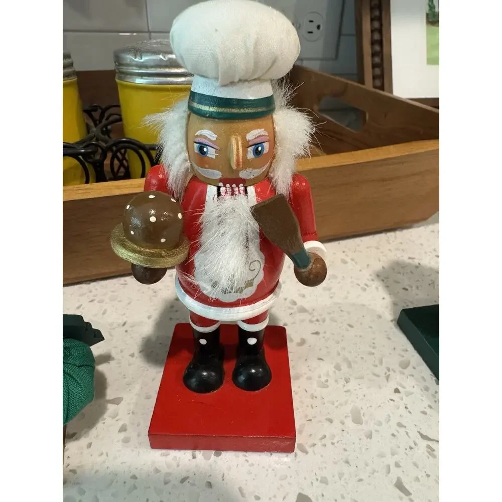 Lot of 4 Vintage 1999 Nutcracker Village Santa Ornaments May Dept Stores